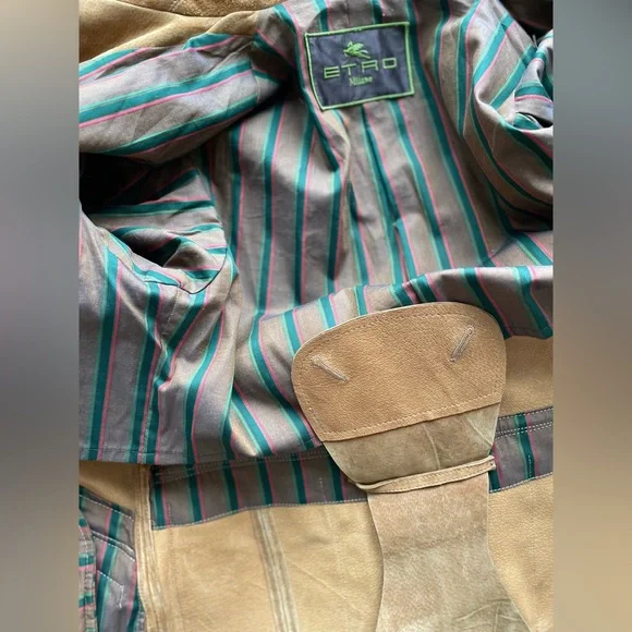 Vintage Etro Milano Leather Bomber Jacket - Picture 12 of 12